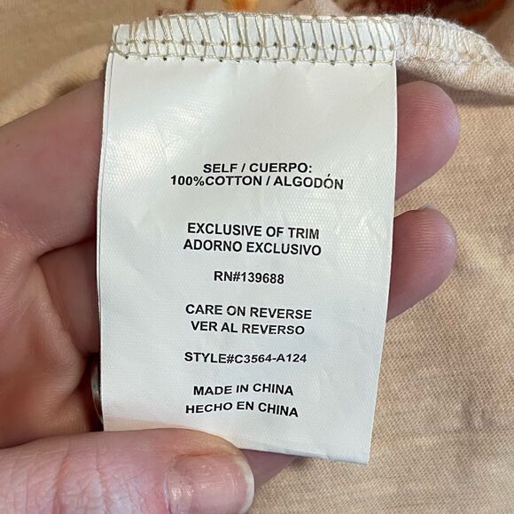 Coco + Jaimeson- Cream Embroidered Peplum Blouse, Size Large - Picture 8 of 11